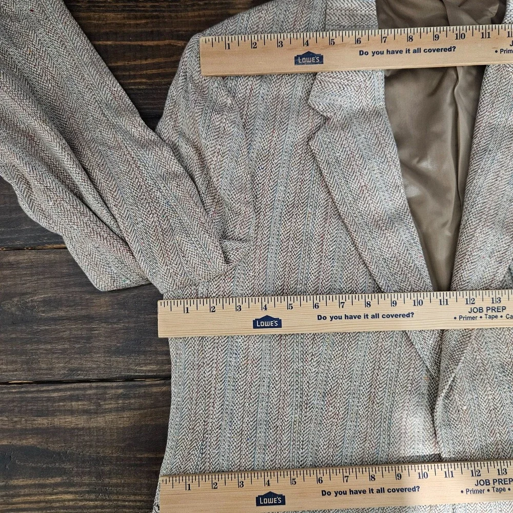 Joe Namath Mens Sport Coat Blazer Two Button Tweed Herringbone Silk Poly 48R Big